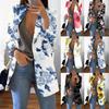 Women's Casual Fashion Print Lapel Long Sleeve Slim Fit Small Button Jacket