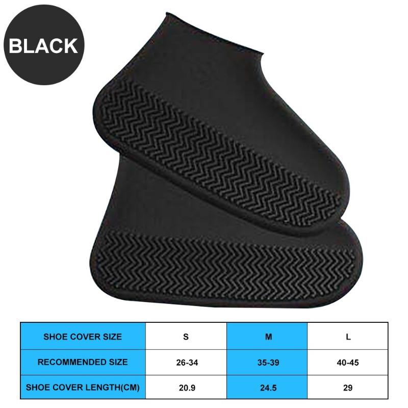 1 Pair Silicone WaterProof Shoe Covers S/M/L Covers Slip-resistant Rubber Rain Boot Overshoes Accessories For Outdoor Rainy Day