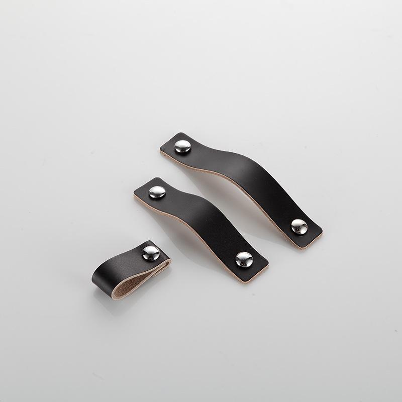 1Pcs Furniture Hardware With Screws PU Leather Door Knobs Pull Handle and Knobs Cabinet