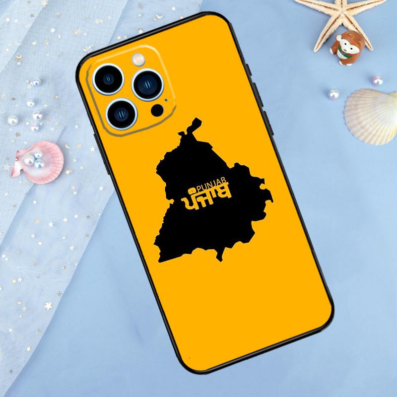 Карта Пенджаба Контурный Чехол Для iPhone 17 Pro Max 16 15 13 12 11 14 Pro Max Plus 12 13 Mini 16e 17 Air Задняя Крышка