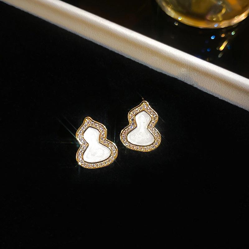 Silver Needle Monet Garden Drip Earrings French Court Style Exquisite Stud Earrings Design Sense Niche Light Luxury Earrings