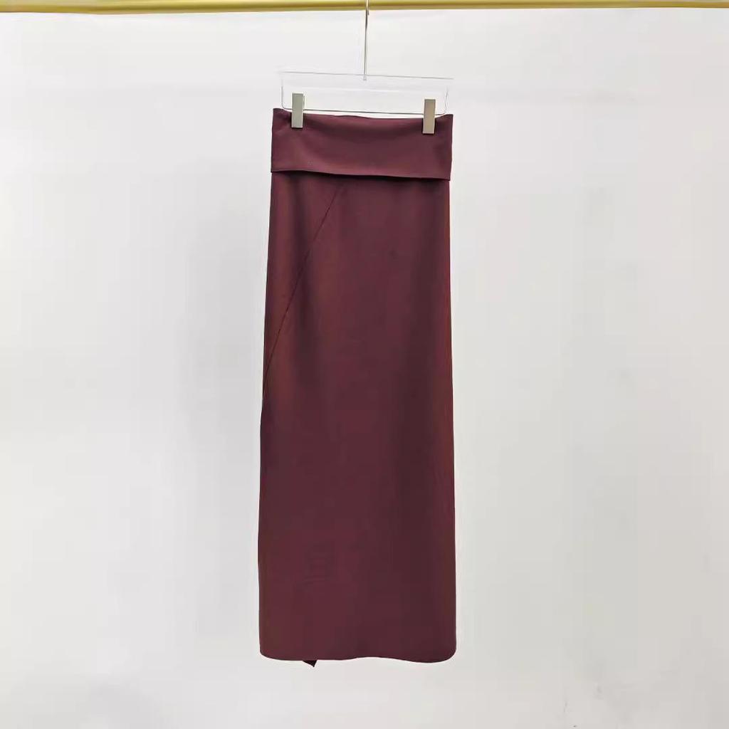 West Minor Элегантная Ретро Миди-юбка Асимметричного Кроя с Завышенной Талией