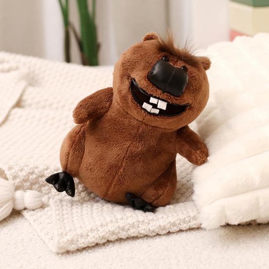 Плюшевая игрушка-кукла «Бобёр», мягкая игрушка в виде маленького существа с наполнителем из полипропиленового хлопка, мягкая игрушка-игрушка для чтения