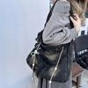 Washed Denim Women Shoulder Bag Large Capacity Student Zipper Messager Handbags