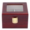 Wooden 2 Grid Watch Display Box Transparent Window Watch Storage Box (Red)