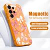 Магнитный Чехол Для Magsafe Для Samsung Galaxy S26 Ultra S25 Edge S24 Plus S23 FE S22 A17 A54 A55 A56 A57 5G Чехол С Рисунком Вишневых Бантиков