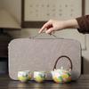 Ru Kiln Brewing Teapot, One Pot And Two Cups, Household Kung Fu Tea Set, Beam Pot, Large-Capacity Brewing Tea Cup Gift Box.