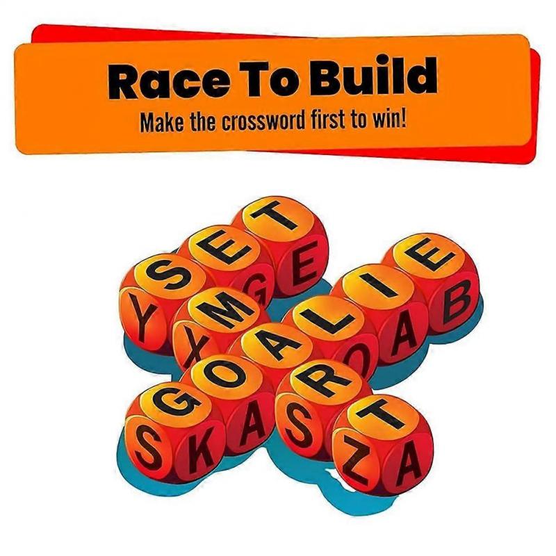 Scrambled Dice Word Game - Family Party Spelling Challenge Fast-Paced Board Game for 1-5 Players