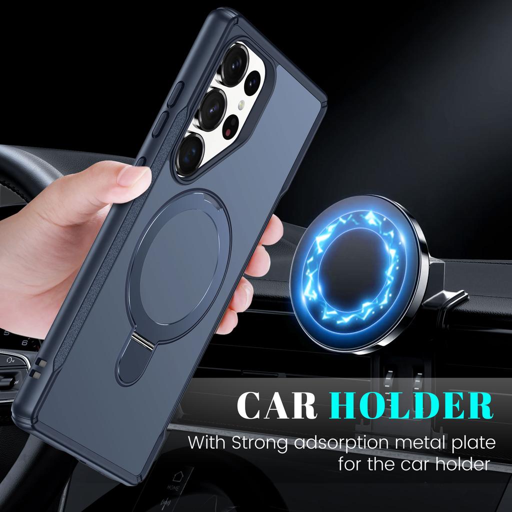 For Samsung Galaxy S25 Ultra Case with Magnetic Kickstand TPU+PC Anti Drop Phone Cover