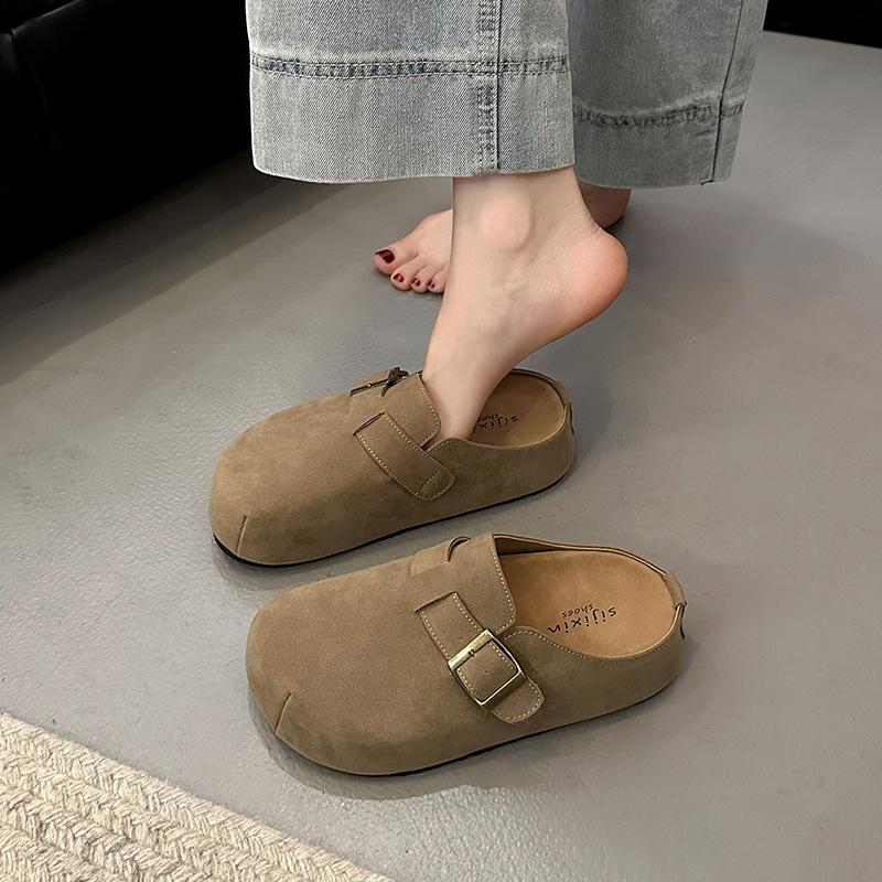 Ретро сумка голова полутапочки женские новые осенние модные для улицы ленивые универсальные на плоской подошве