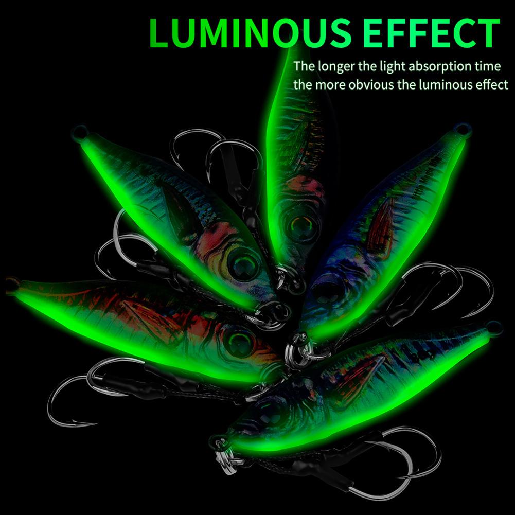 1PC 30/40G 3D Printed Iron Plate Lure Bait Bionic Fish Scale Coating Fluorescent Long-Range Metal Bait For Bass And Mandarin Fish