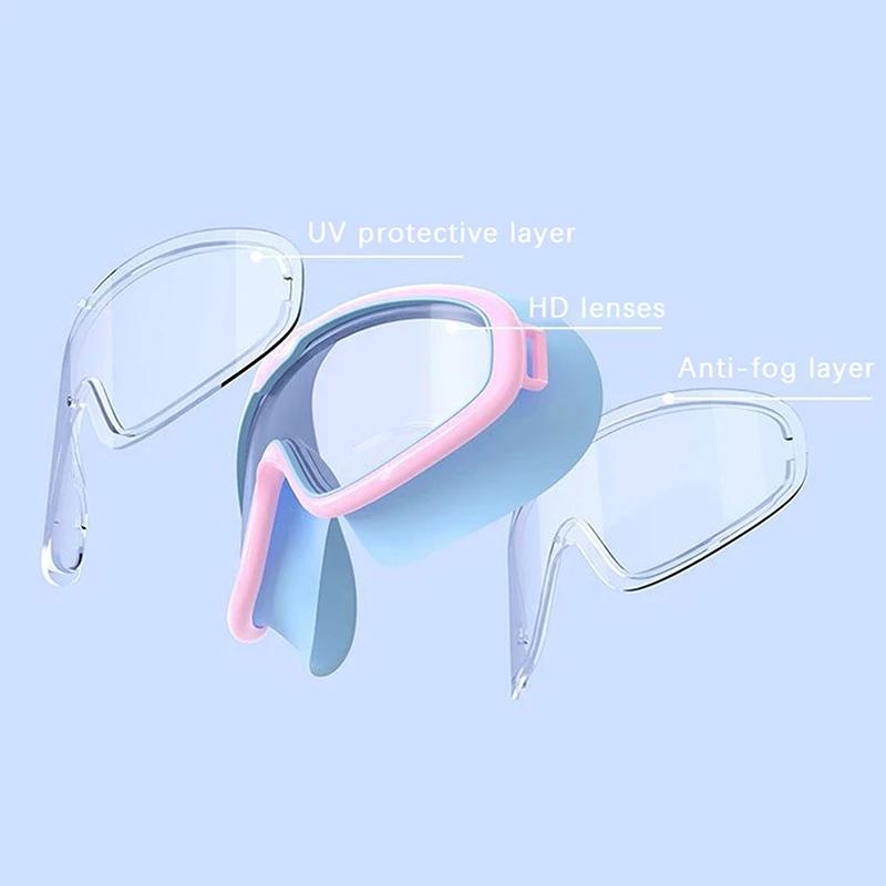 Children's Swimming Goggles with Large Frame Waterproof and Anti Fog High-definition Protective Glasses Including Earplugs