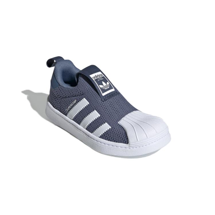 adidas Оригинальные SUPERSTAR 360 Удобные Нескользящие Низкие Детские Скейтбордические Кроссовки Сине-Серый Белый EF9171