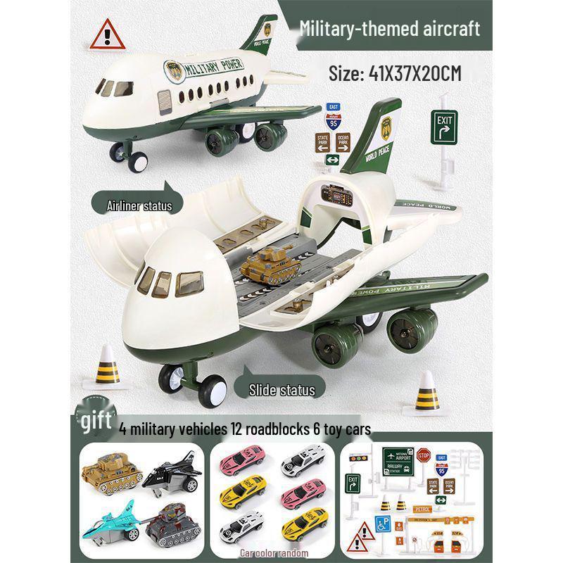 Extra Large Transforming Airplane Toy with Music and Storage Features for Kids