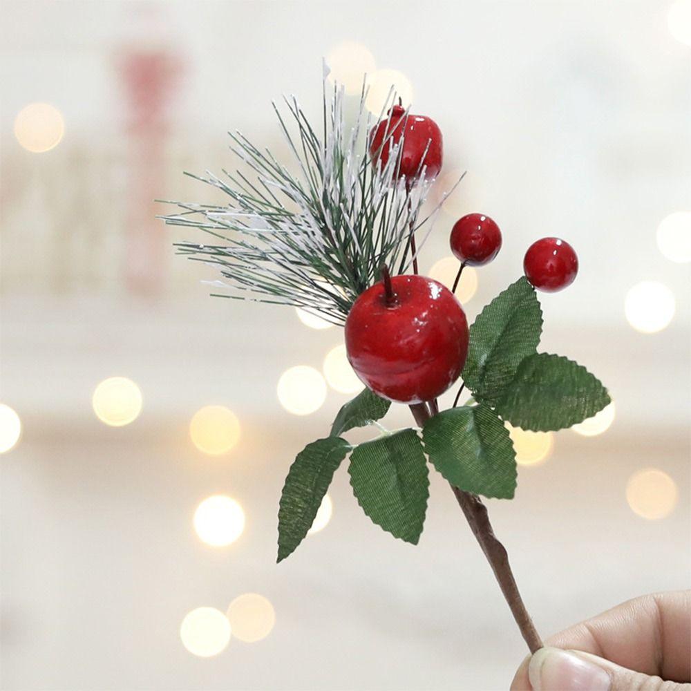 Multicolor Christmas Pine Branches DIY Accessories Simulation Red Berries Wedding Ornament