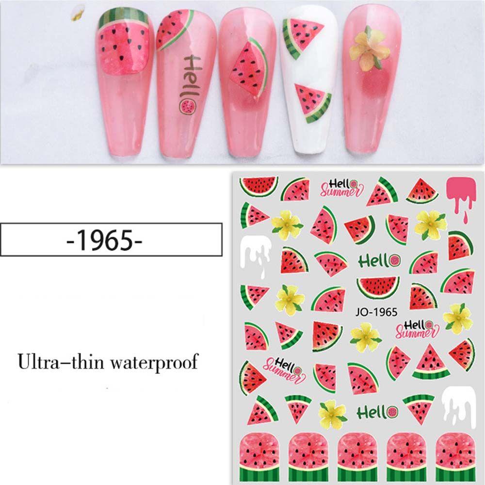 Decoration Transfer Slider Watermelon Nail Decal Peach Nail Foil Cherry Pattern Fruit Nail Sticker