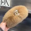 Плюшевая заколка для волос из меха лисы, заколка-краб для затылка, большая заколка-акула, головной убор, аксессуар для волос