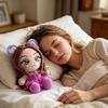 Мягкая плюшевая набивная кукла-игрушка с капюшоном с ушками животного, сидячая, тканевый материал, подходит для детей и коллекционеров
