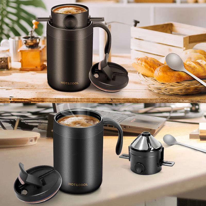 Портативный набор кружек для путешествий с термоизоляцией из нержавеющей стали для капельного кофе