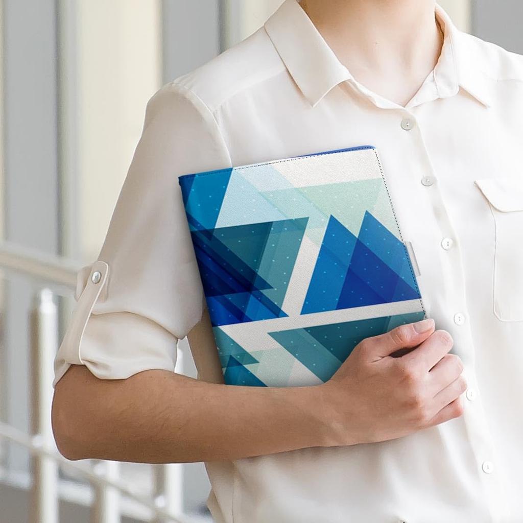 Igcase Fire HD 8 Released In Exclusive Notebook Direct Pasting Triangular Blue Pattern 008592 (8th Generation, 2018) Case, Type, Cover, Type,