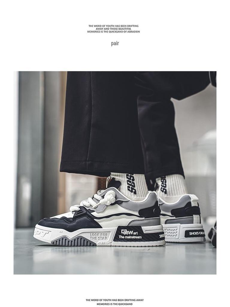 Мужские летние 2025 трендовые туфли на платформе - увеличивающие рост, универсальные, повседневные, нишевый спортивный стиль.