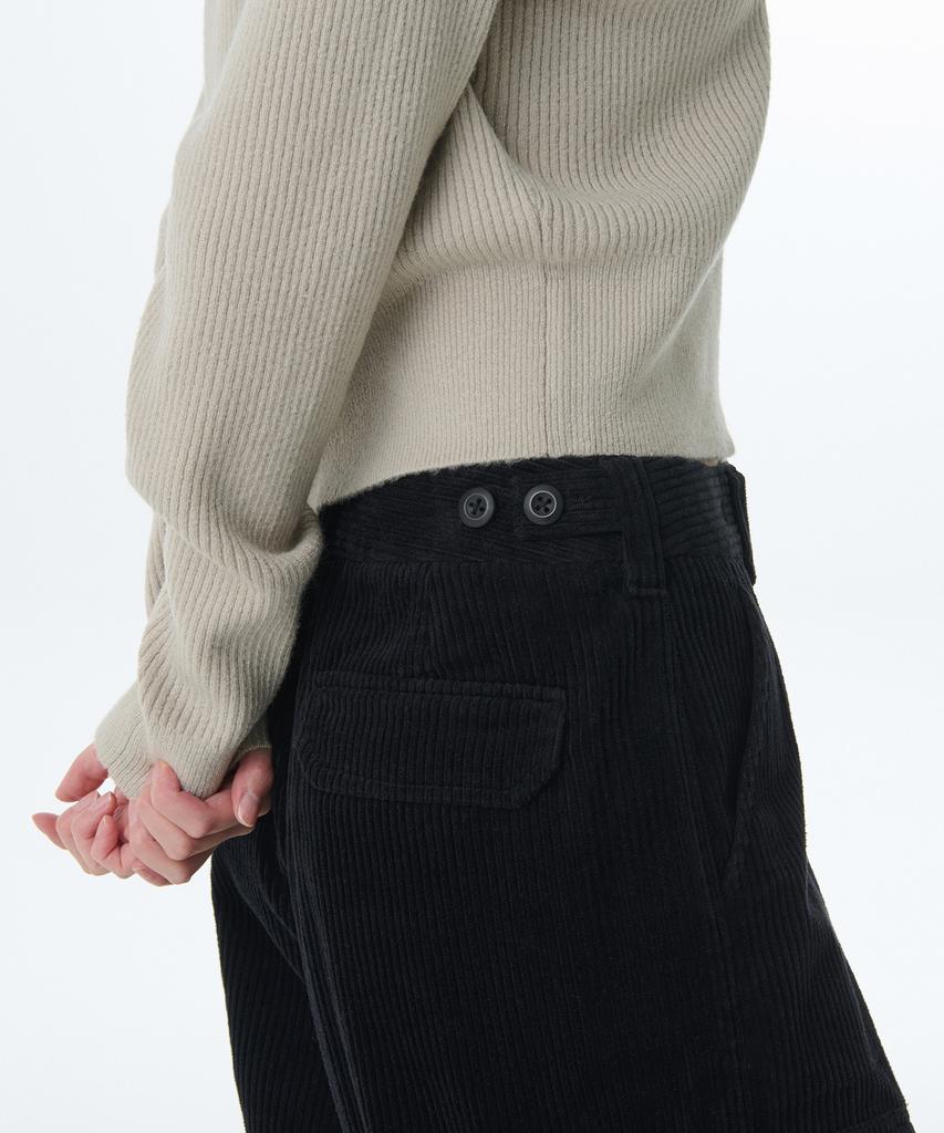 MUSINSA STANDARD WOMAN Women'S Corduroy Wide Cargo Pants [Black]