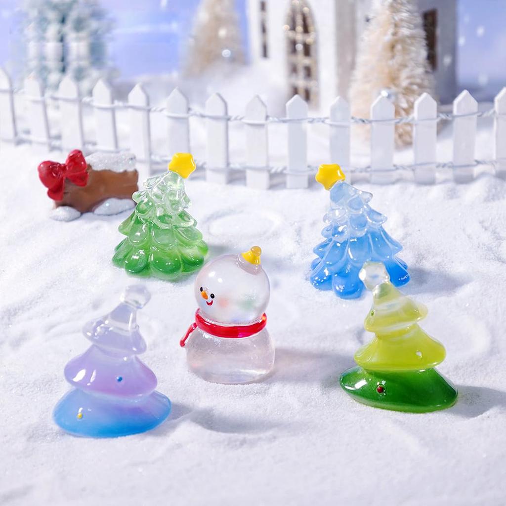 Rolin Roly Transparent Christmas 7 Miniature Cute Craft Micro Landscape Ornaments Christmas Trees, Types, Figurines, Ornaments, Bonsai, Garden,
