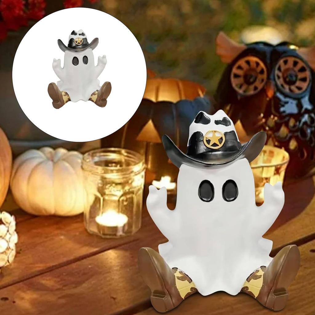 Хэллоуин Ковбой Призрак Статуэтки Украшения Смешные Призраки Настольное Украшение Для Дома Сада Уличной Вечеринки Фестиваля
