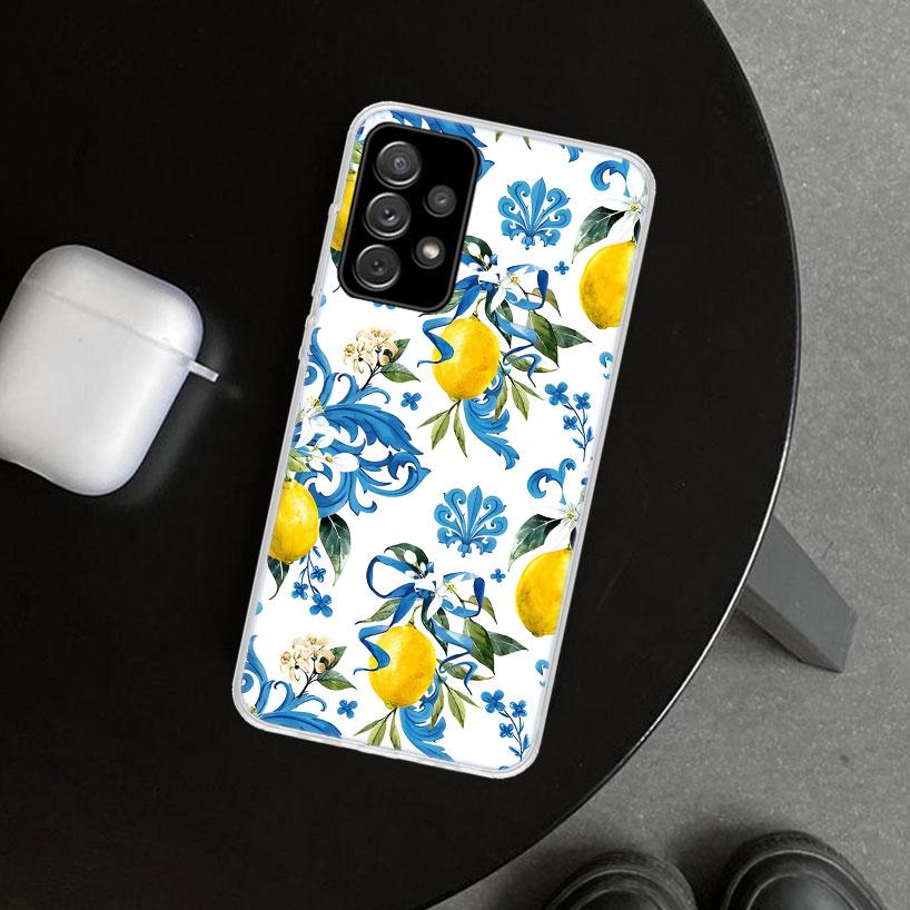 Summer Fruits Lemon Phone Case Cover for Samsung Galaxy A12 A22 A32 A52 A72 A02S A51 A50S A31 A20S A10S Note 20 Ultra 10 Plus Ga