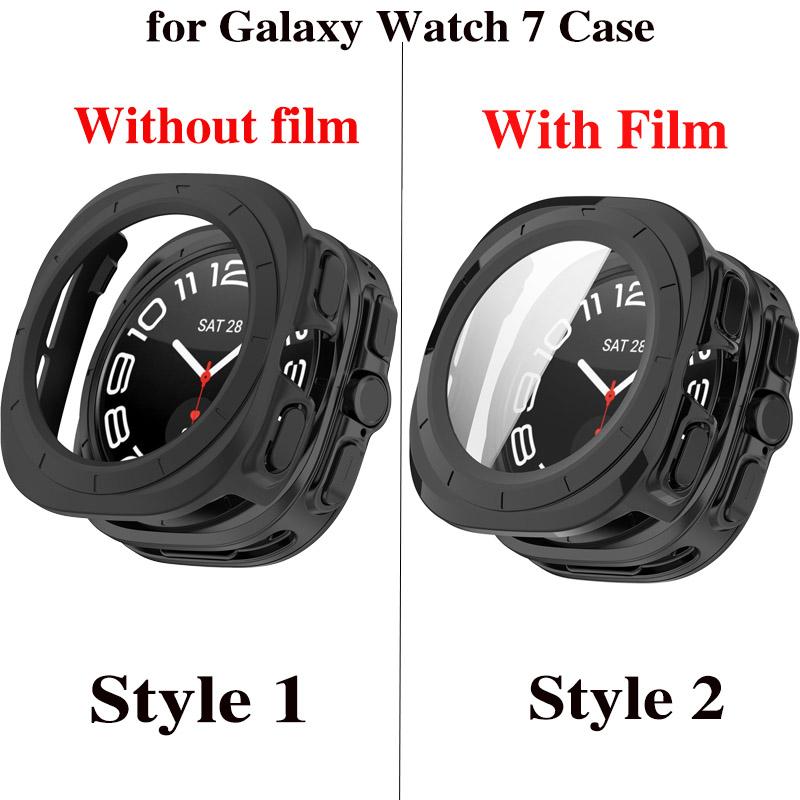 Чехол для Samsung Galaxy Watch 7 Ultra 47 мм Закаленное стекло Защита экрана от царапин Бампер Защитный чехол Аксессуары