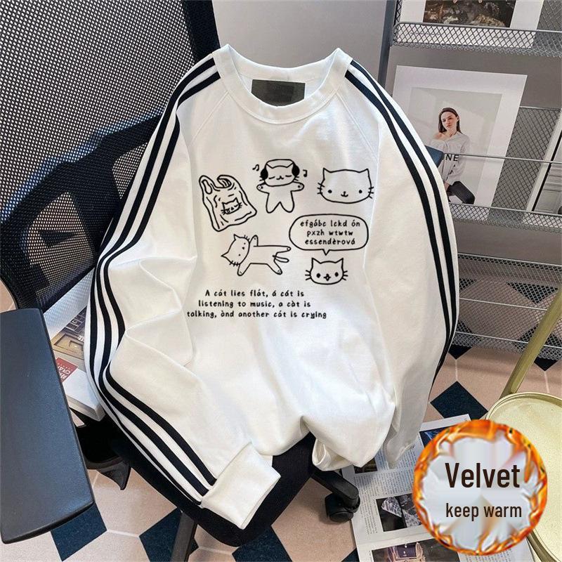 Худи в американском стиле, плотное: Принт Lazy Vibe, Флисовый свитшот свободного кроя для пары, для носки осенью и зимой.