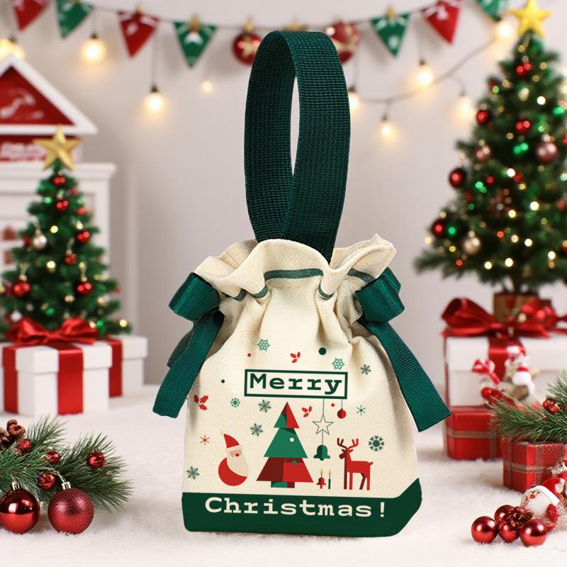 Christmas Creative Hand Gift Bag Christmas Eve Apple Packaging Bag Christmas Gift Bag Handheld Candy Canvas Bag