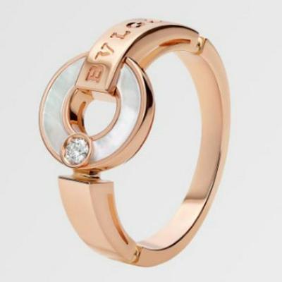 Baojia Высококлассное кольцо из серебра 925 пробы с реверсивной вставкой из перламутра и агата, халцедона, с дизайном круглого торта, полностью инкрустированное бриллиантами.