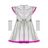 Girls Alien Cosplay Costume - Shimmering PU Patchwork Dress with Cap Sleeve & Arm Sleeve for Halloween Party