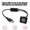 2 устройства USB автомобильных зарядных устройств Кабель с водонепроницаемой функцией Квадратный зажим для легкой установки