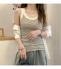 Contrast Striped Knitted Camisole Vest