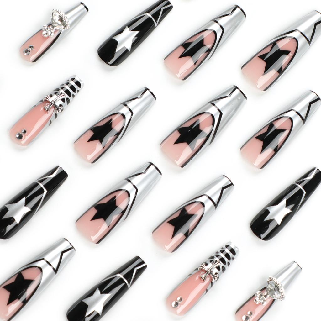 Super Long Ballet Manicure Nail Piece European and American Croxin Cross Nail Manicure Piece Nail Piece Nail Sticker