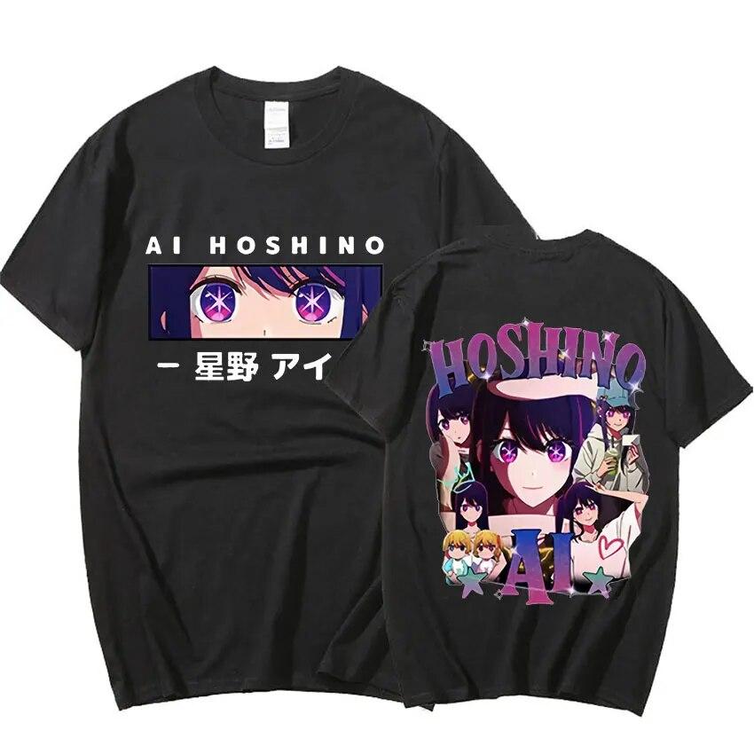 Japanese Anime Oshi No Ko Tee Shirt Unisexga Kawaii Ai Hoshino Graphic T-Shirt Unisex WoUnisex Aesthetics 100% Cotton T-Shirts Streetwear
