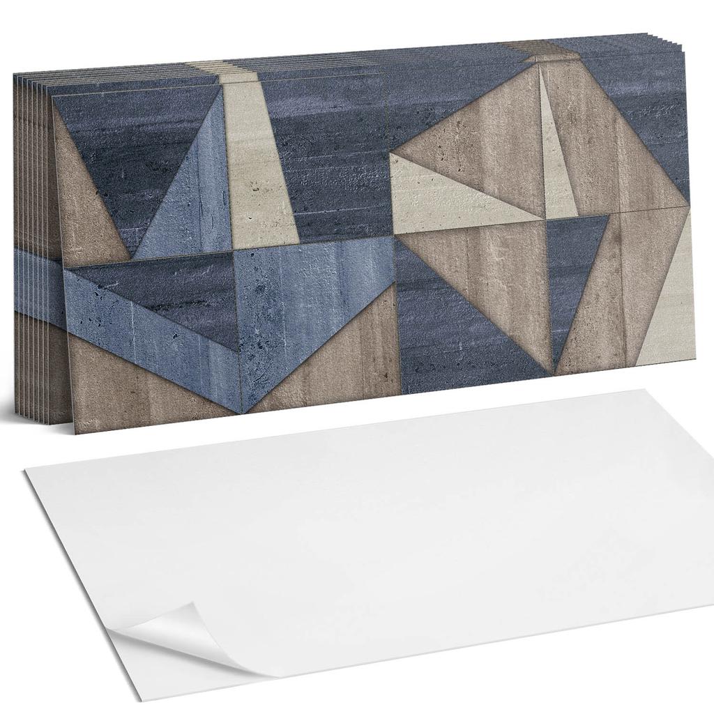Zestaw Kafelków Pcv Z Dekorem Do Kuchni Lub Łazienki Abstrakcyjny Wzór Geometryczny 10X40X20 Cm