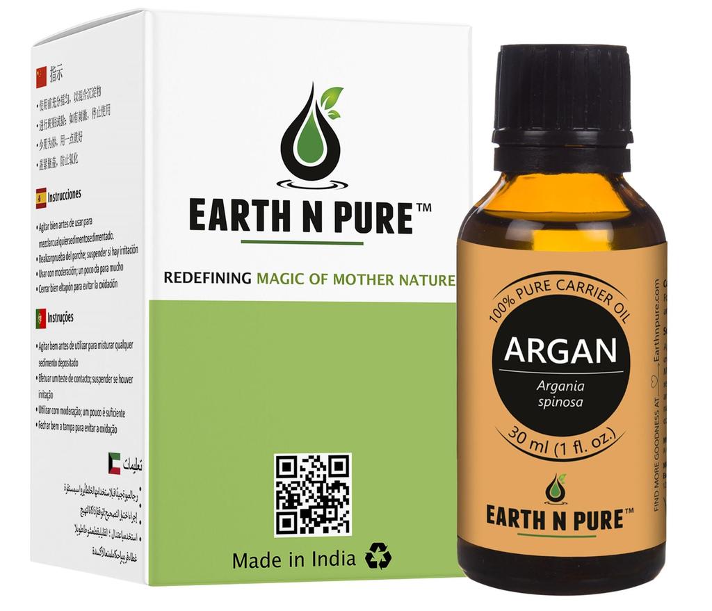 Масло арганы Earth N Pure для укладки волос, роста волос, контроля выпадения волос - Натуральное и терапевтическое качество 30 мл