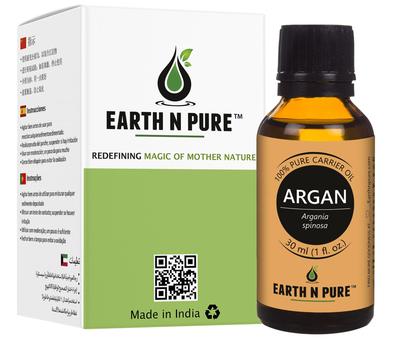 Масло арганы Earth N Pure для укладки волос, роста волос, контроля выпадения волос - Натуральное и терапевтическое качество 30 мл