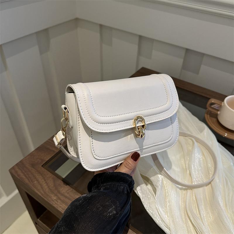 Retro Fashion Simple Lock Small Bag Women'S Spring Versatile Shoulder Messenger Bag Small Square Bag