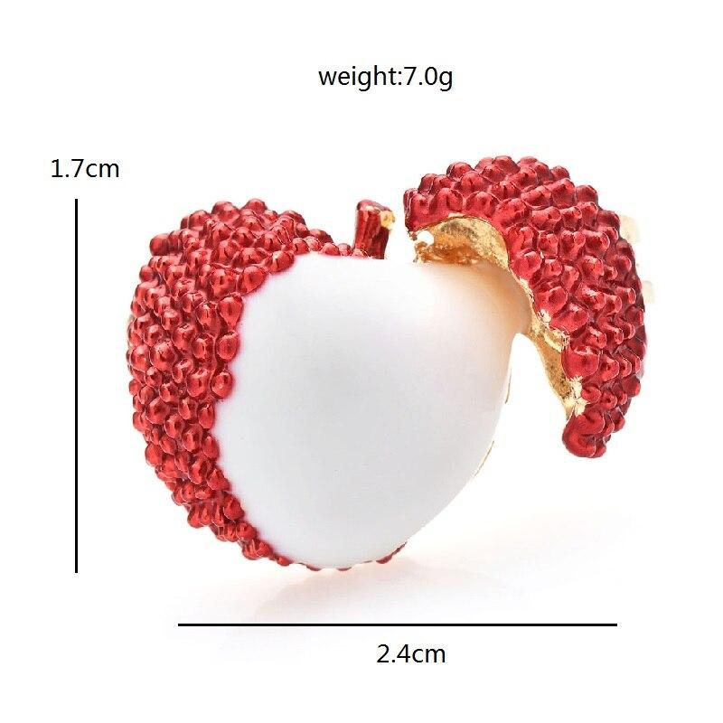 Blucome Сладкие броши личи для женщин, красная эмаль, вкусные очаровательные фрукты, вечерние офисные броши, булавка, подарки