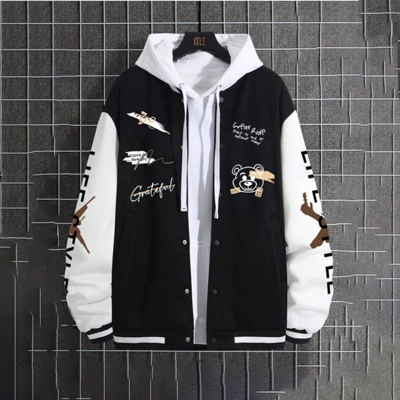 Men's Baseball Uniform Jacket Spring and Autumn Trendy Brand American High Street Handsome Young Men's Loose Casual Jacket