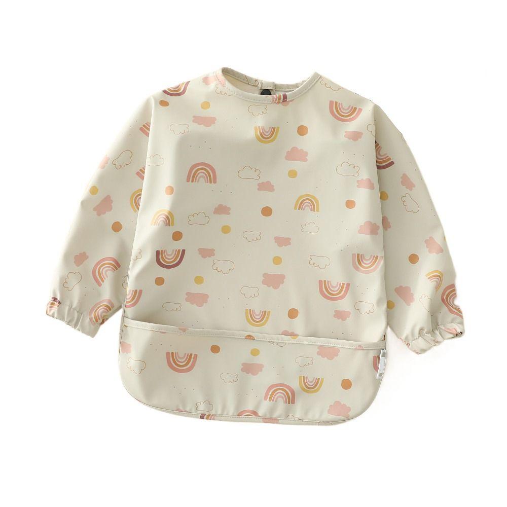 Full Sleeve Mess Proof Baby Bib Machine Washable Baby Smock Soft Full Coverage Apron Baby