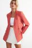 Women's Fashion Blazer Jacket Coat Lapel Long White Oversize Lined Woven Blazer Jacket