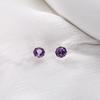 Серьги-гвоздики "Роза Тысячелетия" с аметистом для женщин, стерлинговое серебро S925 с фиолетовыми драгоценными камнями и 18-каратным золотом.