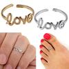 Women's Fashion Simple Hollow Love Adjustable Finger Toe Open Ring Beach Jewelry
