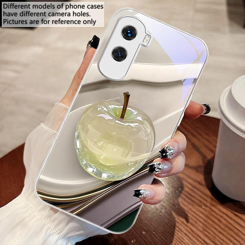Прозрачный цветной яблоко Для Honor 200 90 8X 9X Pro Lite P50 P40 Nova 10 11i P60 Magic4 6 Mate 20 50 Закаленное стекло Чехол для телефона