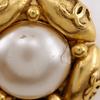 CHANEL COCO Mark Flower Earring vintage Plated Gold/Fake pearl flour 21.6g Women Used